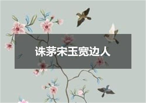 诛茅宋玉宽边人