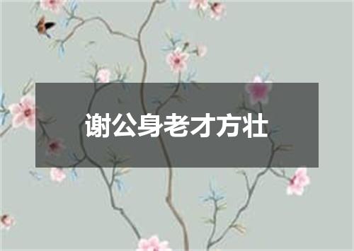 谢公身老才方壮
