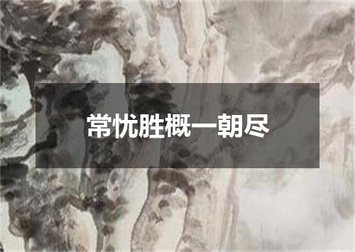 常忧胜概一朝尽