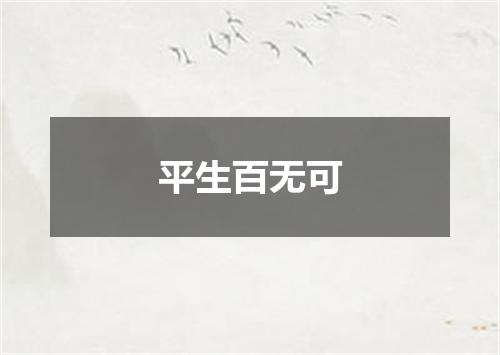 平生百无可