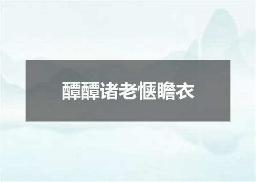 醰醰诸老惬瞻衣