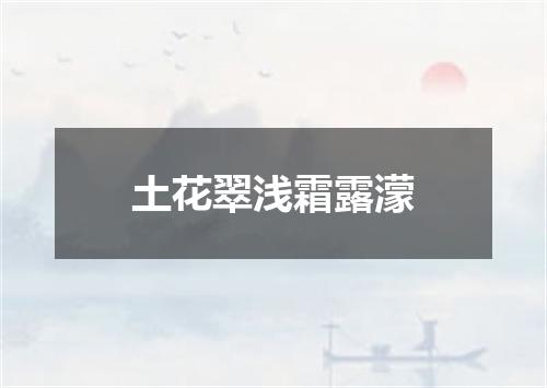 土花翠浅霜露濛