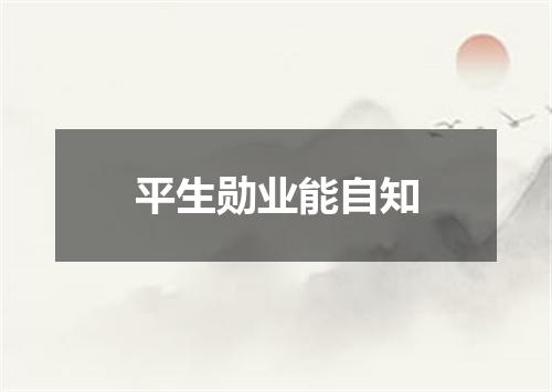 平生勋业能自知