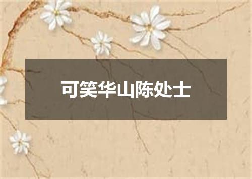 可笑华山陈处士
