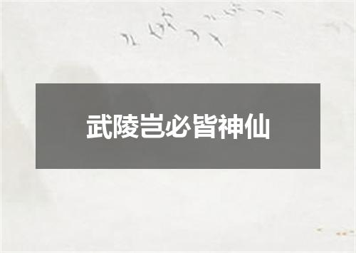 武陵岂必皆神仙