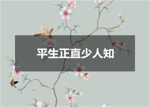 平生正直少人知