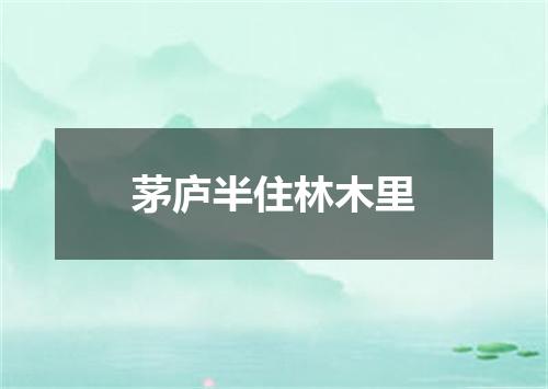 茅庐半住林木里