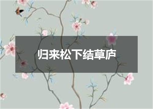 归来松下结草庐