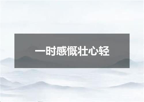 一时感慨壮心轻
