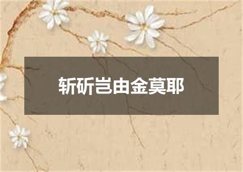 斩斫岂由金莫耶