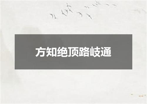 方知绝顶路岐通