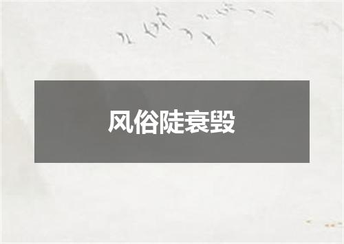 风俗陡衰毁