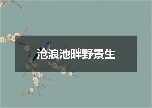 沧浪池畔野景生