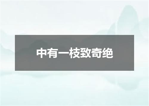 中有一枝致奇绝
