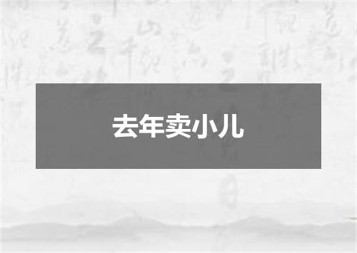 去年卖小儿
