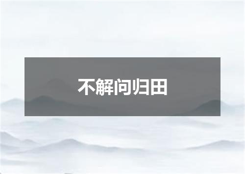 不解问归田