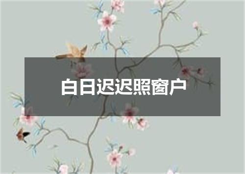 白日迟迟照窗户