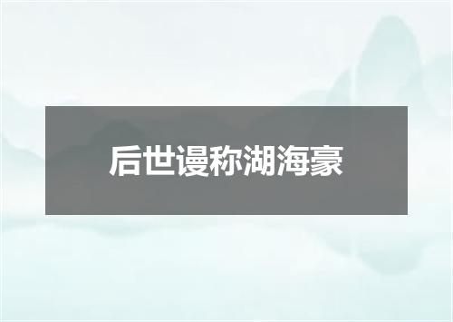后世谩称湖海豪