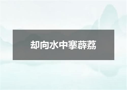 却向水中搴薜荔