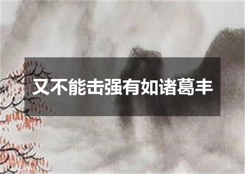 又不能击强有如诸葛丰