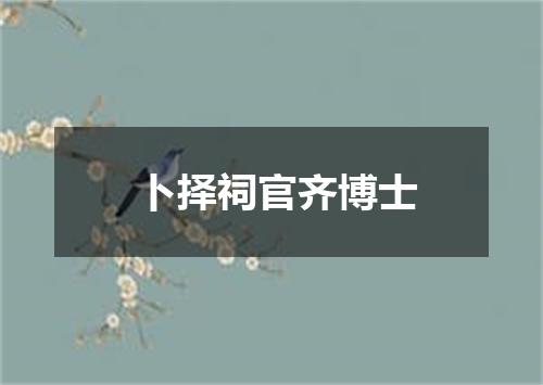 卜择祠官齐博士
