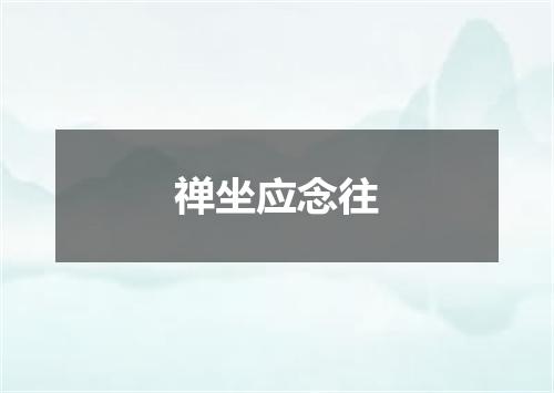禅坐应念往