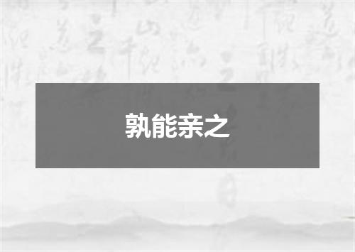 孰能亲之