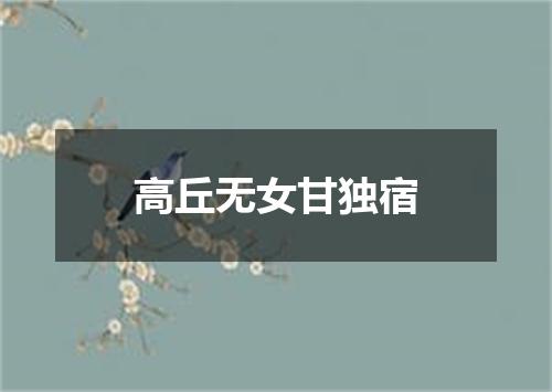 高丘无女甘独宿