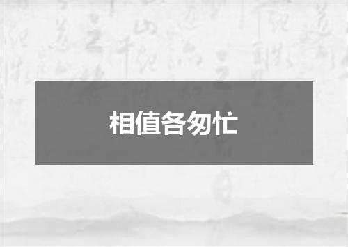 相值各匆忙