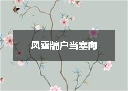 风雪牖户当塞向
