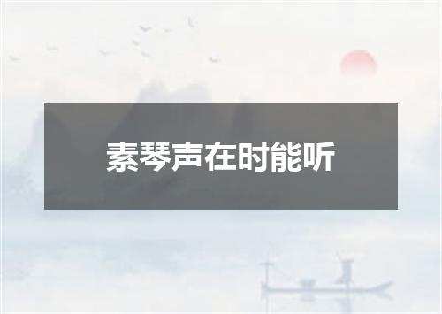 素琴声在时能听
