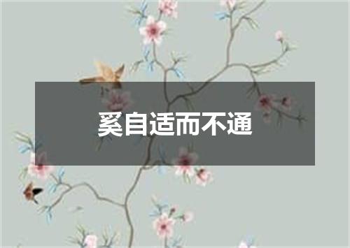奚自适而不通