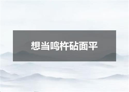 想当鸣杵砧面平