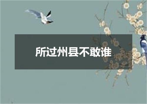 所过州县不敢谁