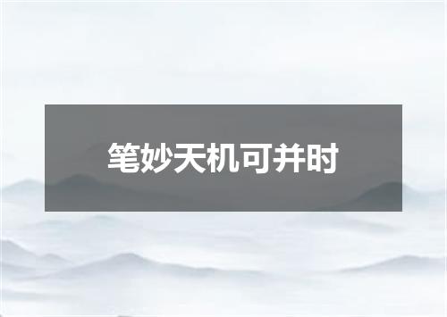 笔妙天机可并时