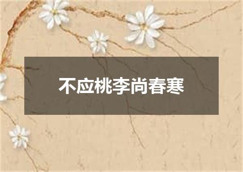 不应桃李尚春寒