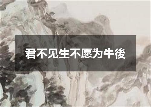 君不见生不愿为牛後