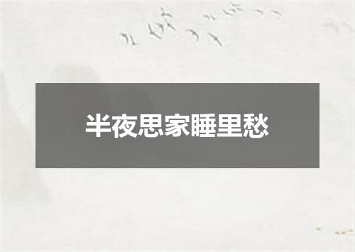 半夜思家睡里愁