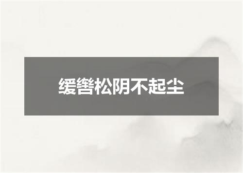 缓辔松阴不起尘