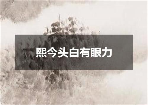 熙今头白有眼力