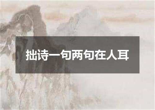 拙诗一句两句在人耳