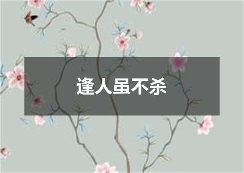 逢人虽不杀
