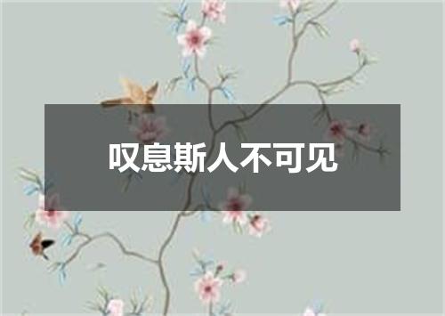 叹息斯人不可见