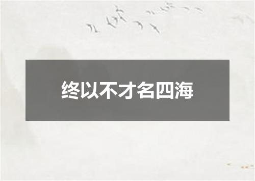 终以不才名四海