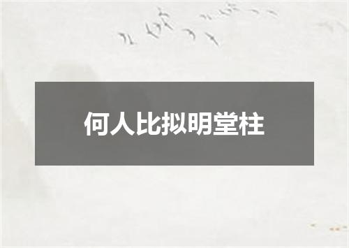何人比拟明堂柱