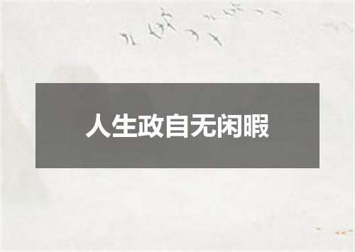 人生政自无闲暇