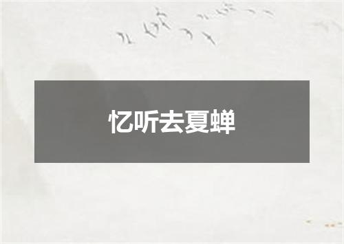 忆听去夏蝉