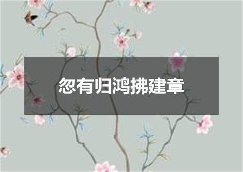 忽有归鸿拂建章
