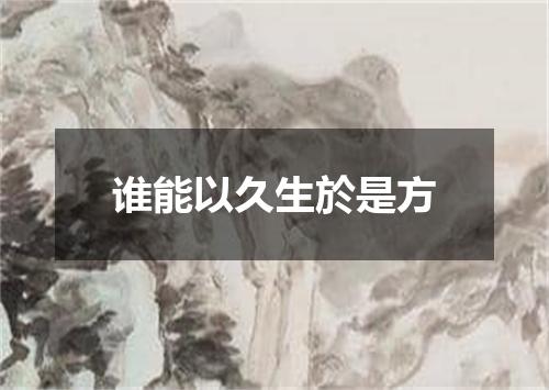 谁能以久生於是方