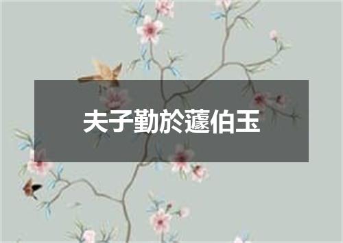 夫子勤於蘧伯玉
